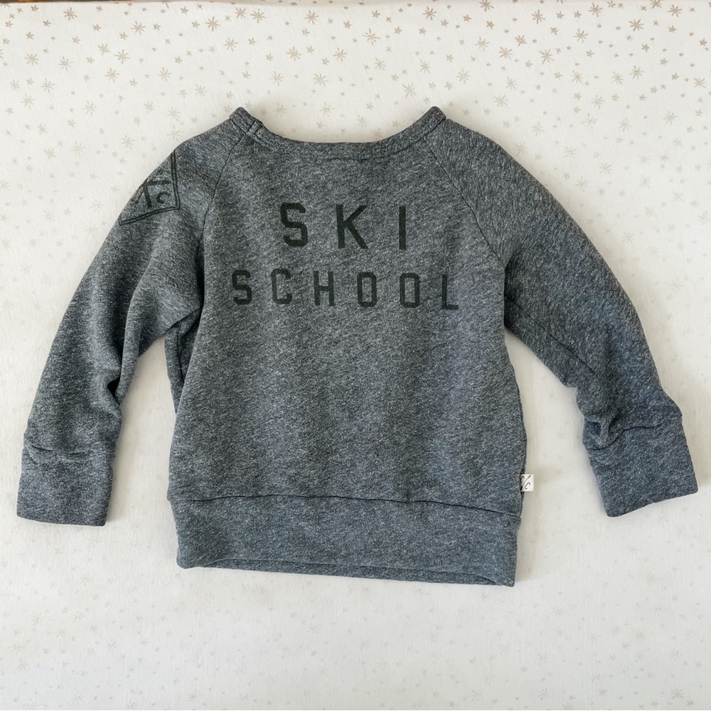 LIMITED EDITION Childhoods Clothing Ski School Grey Pullover Crew Sweatshirt